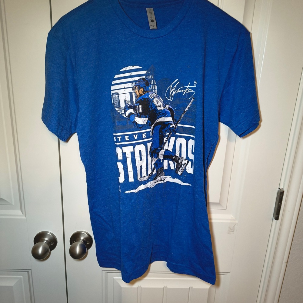 Steven Stamkos Tampa Bay Lightning Next Level Blue Graphic T-Shirt Mens Medium